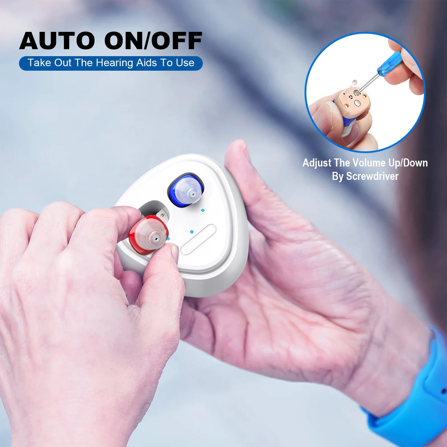 Elderly Hearing Aids Rechargeable Mini ITE Sound Amplifiers - Senior Support Goods