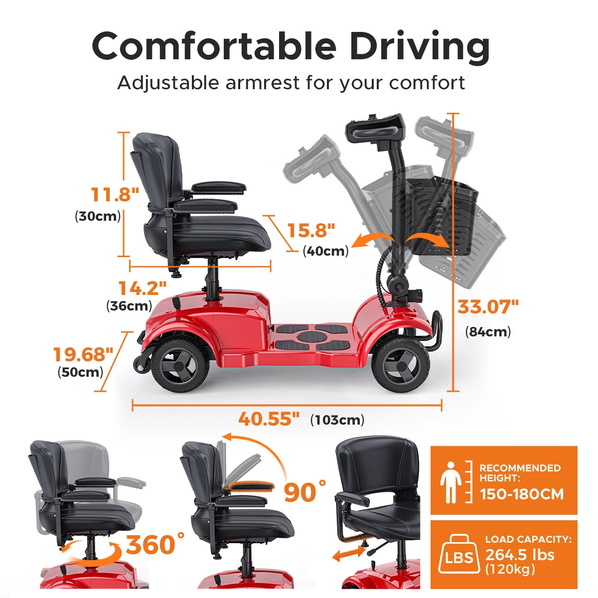 ENGWE Four-Wheeled Electric Scooter 250W 15.5 Miles Range - Senior Support Goods