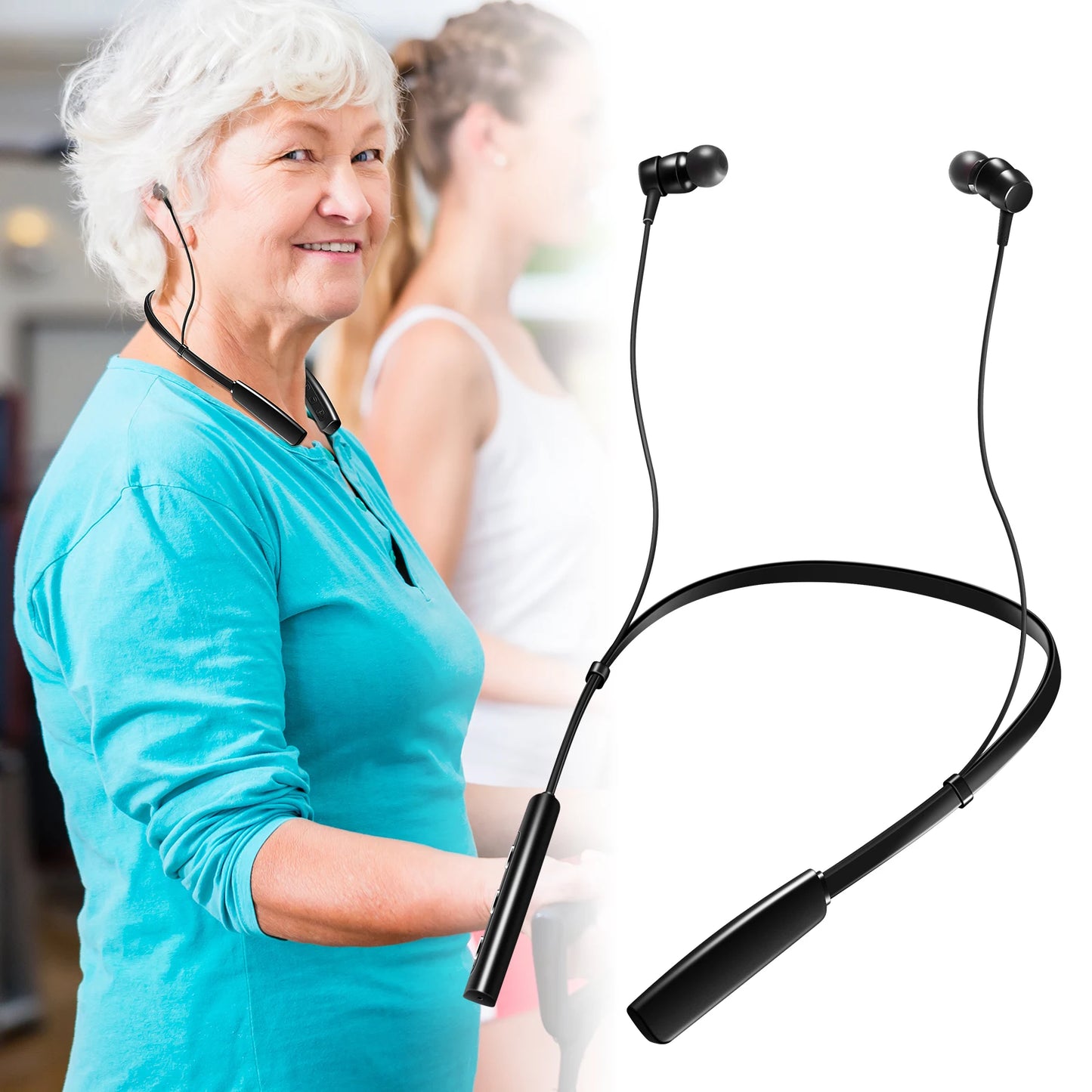 JINGHAO Neckband Hearing Amplifier Rechargeable Hearing Aids - Senior Support Goods