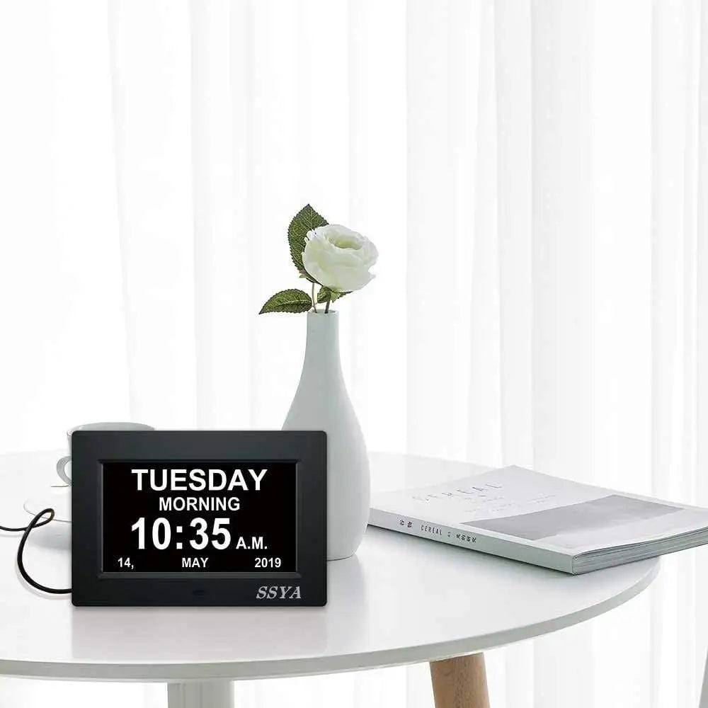 7 Inch Digital Alarm Clock Auto Dimmable 12 Alarm Modes Easy Read - Senior Support Goods