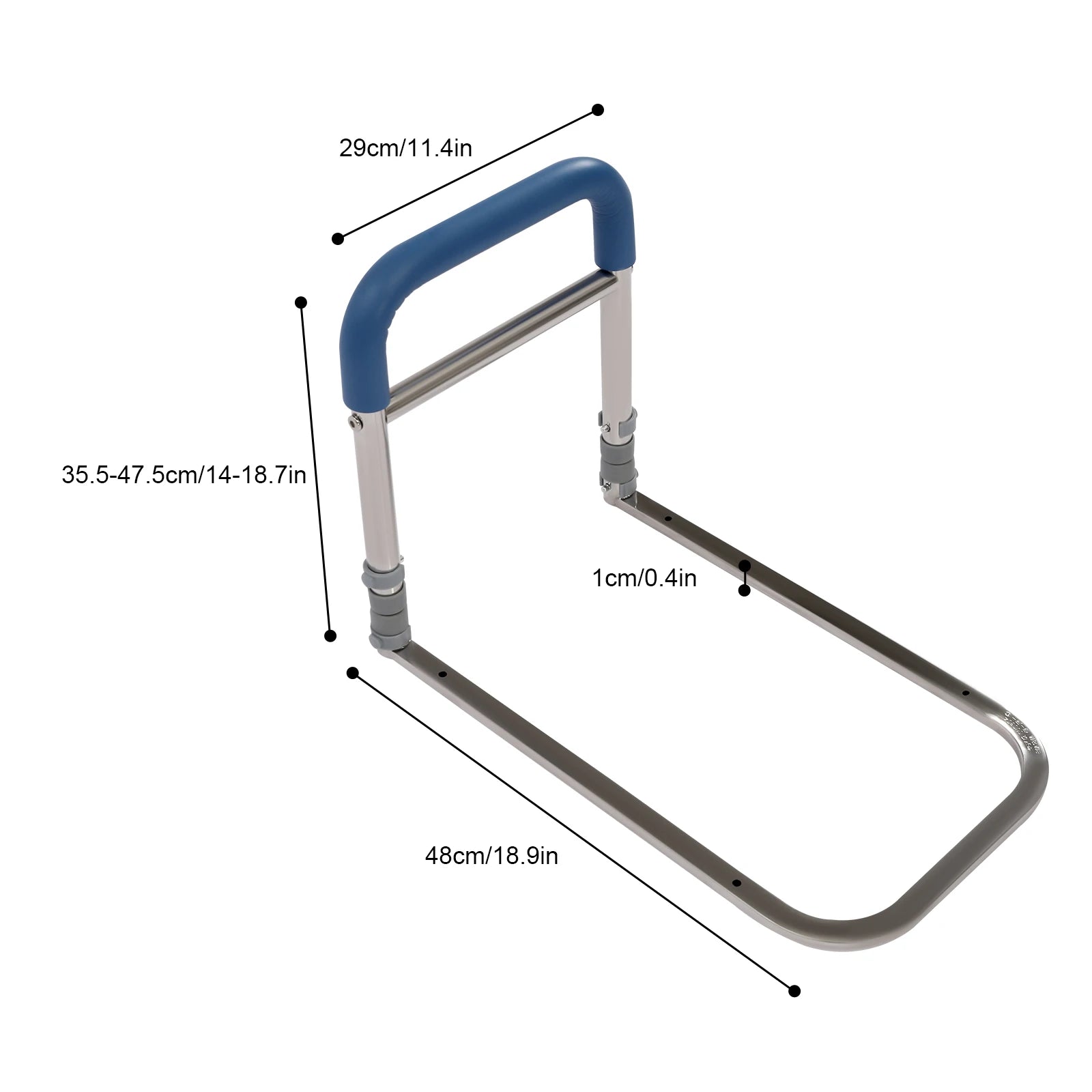 Bedside Assistant Stainless Steel Bedside Handrail Safety Rail - Senior Support Goods