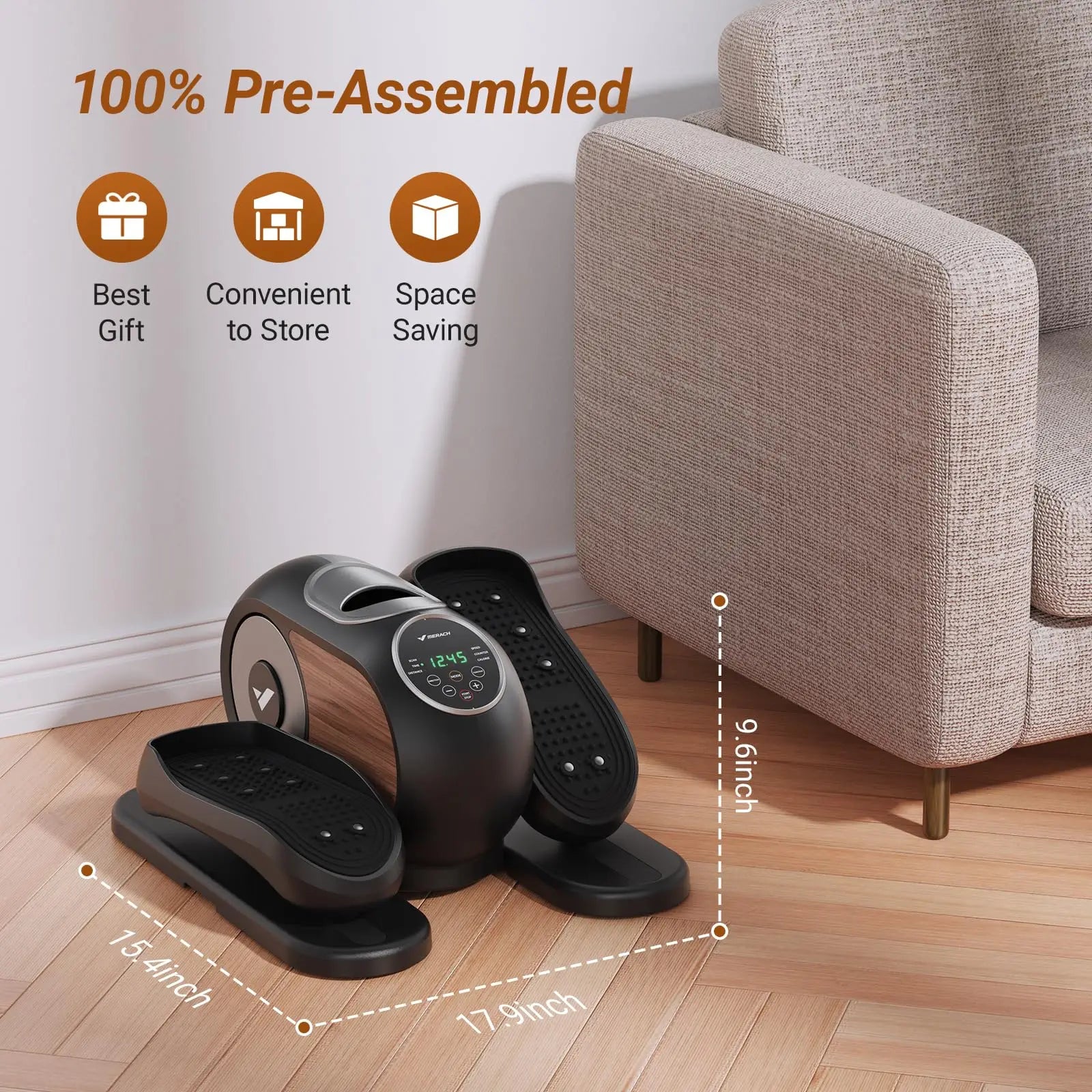 MERACH Under Desk Elliptical Machine Home Leg Exerciser - Senior Support Goods