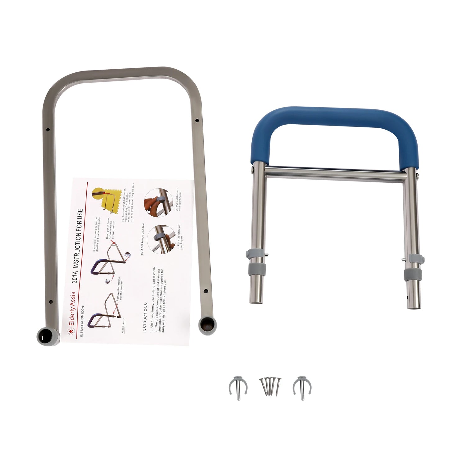 Bedside Assistant Stainless Steel Bedside Handrail Safety Rail - Senior Support Goods