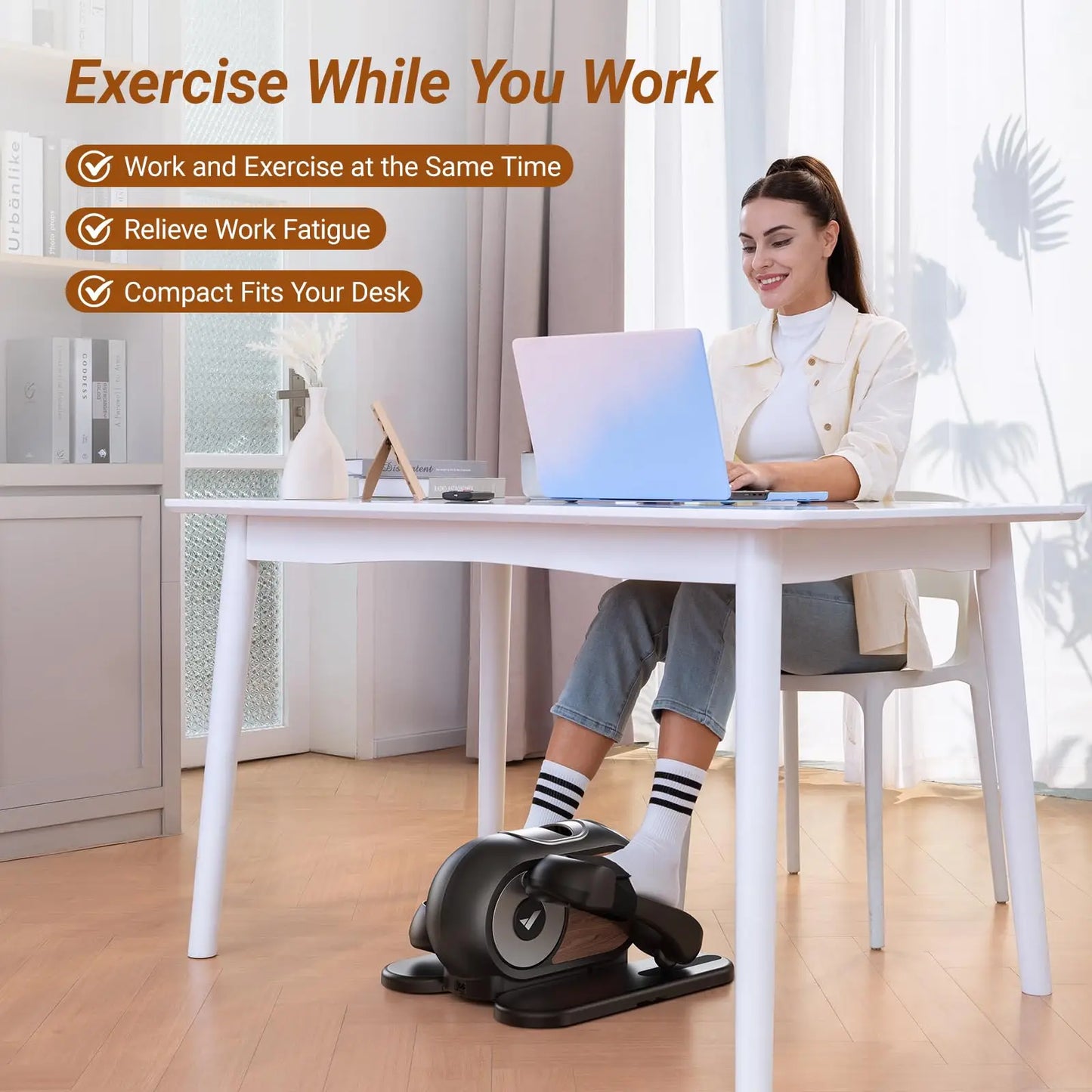 MERACH Under Desk Elliptical Machine Home Leg Exerciser - Senior Support Goods