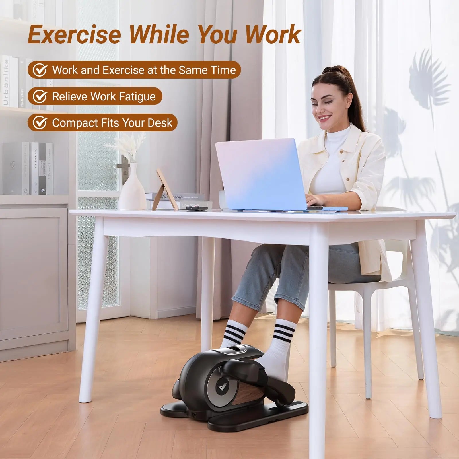 MERACH Under Desk Elliptical Machine Home Leg Exerciser - Senior Support Goods