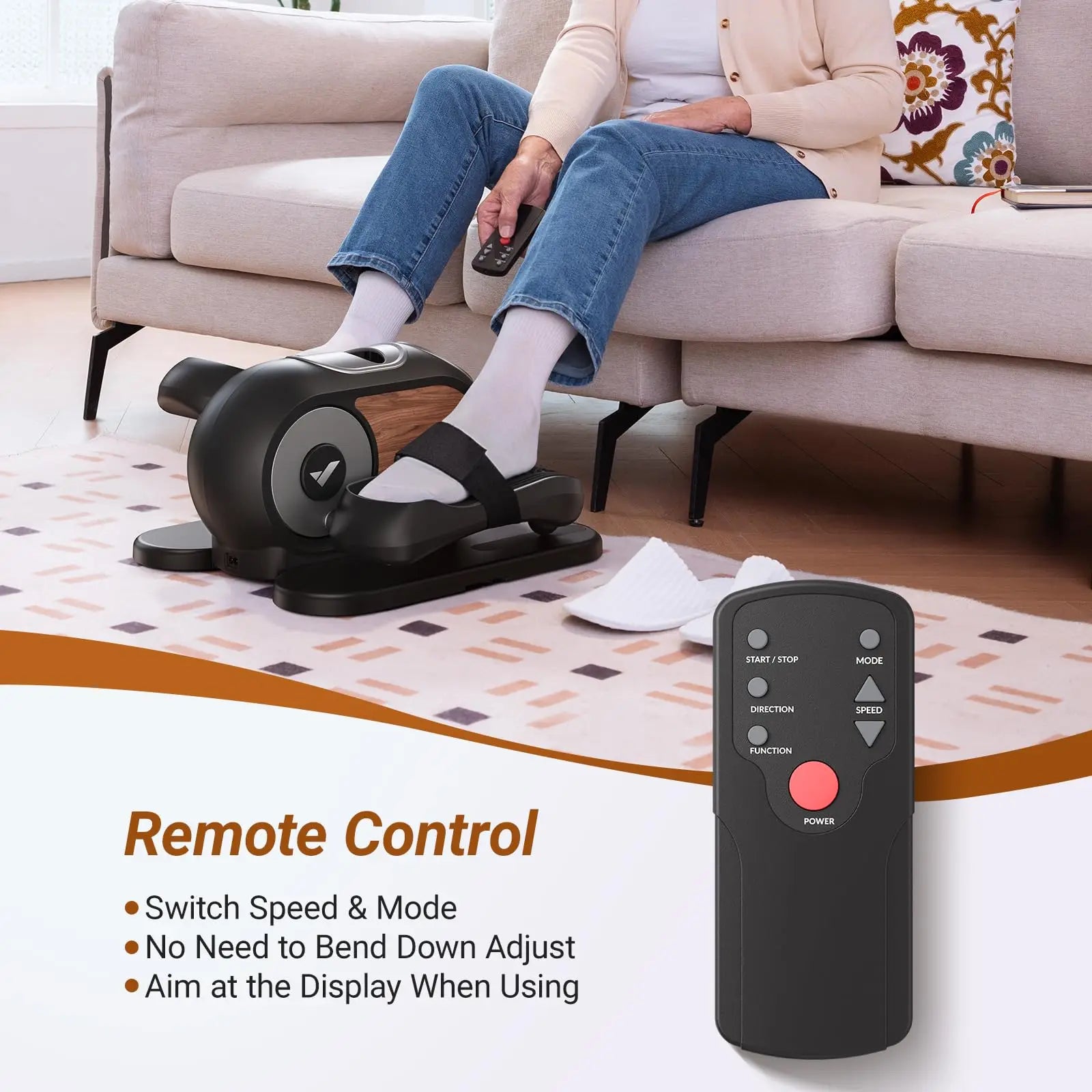 MERACH Under Desk Elliptical Machine Home Leg Exerciser - Senior Support Goods