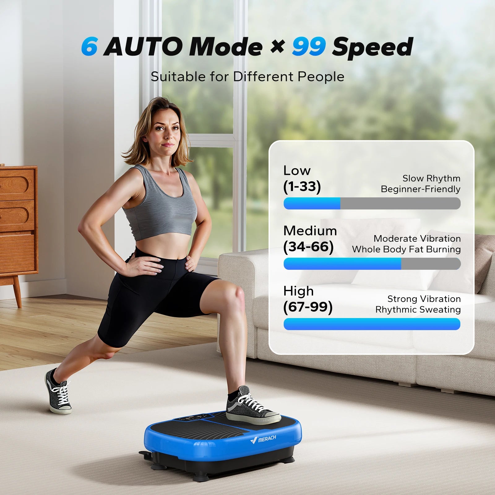 MERACH EMS Vibration Plate Exercise Machine for Lymphatic Drainage and Weight Loss - Senior Support Goods