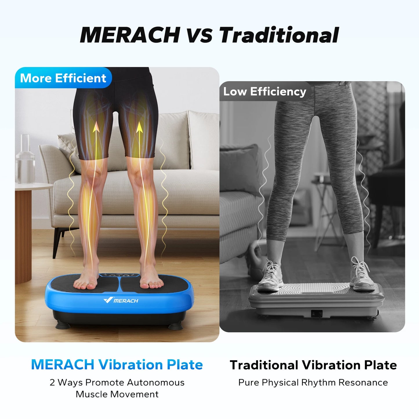 MERACH EMS Vibration Plate Exercise Machine for Lymphatic Drainage and Weight Loss - Senior Support Goods