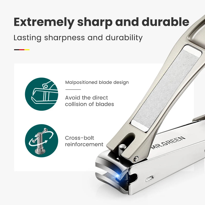 MR.GREEN Nail Clippers Stainless Steel Anti Splash Fingernail Cutter - Senior Support Goods
