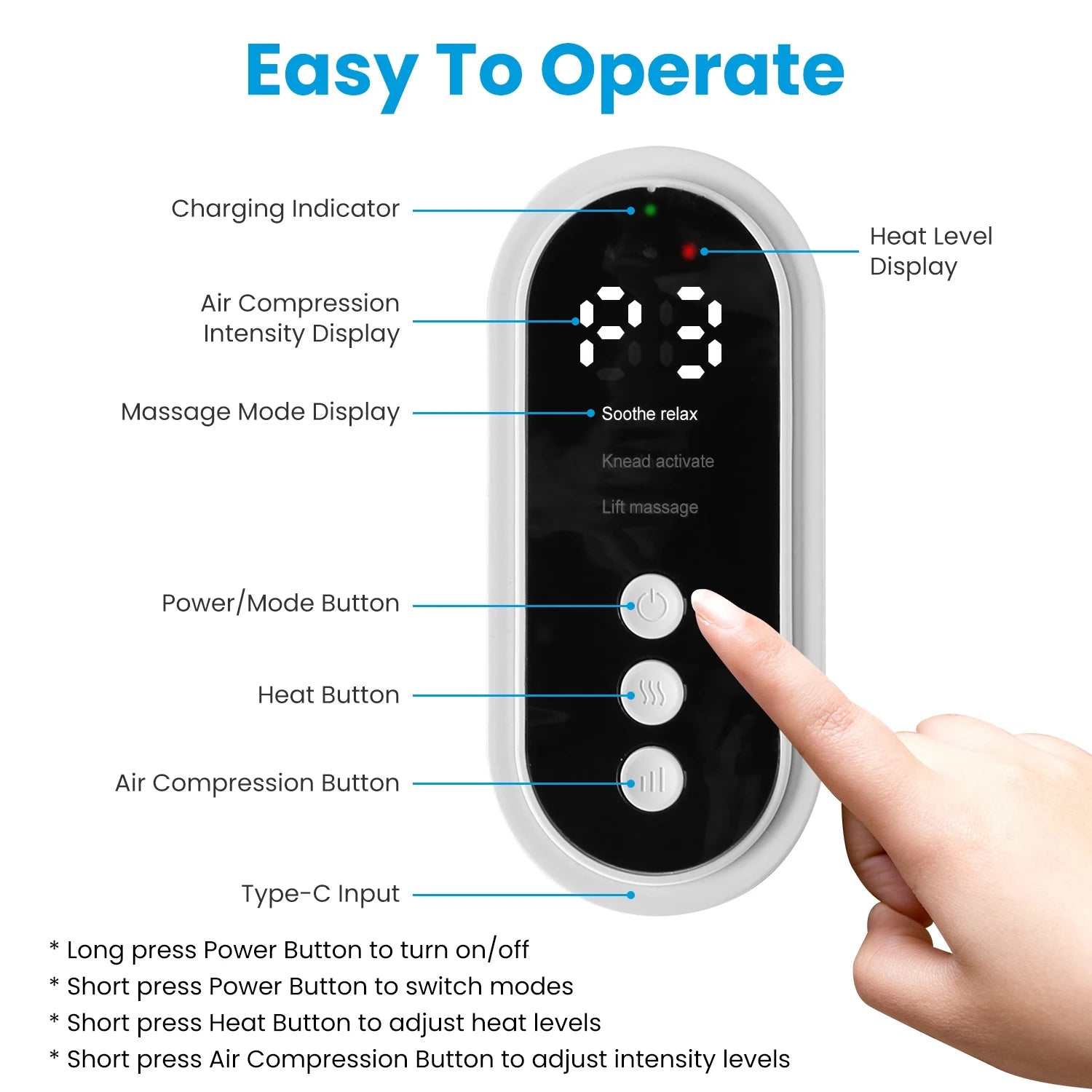 Smart Leg Massager Airbag Kneading Vibration Calf Massage Device - Senior Support Goods