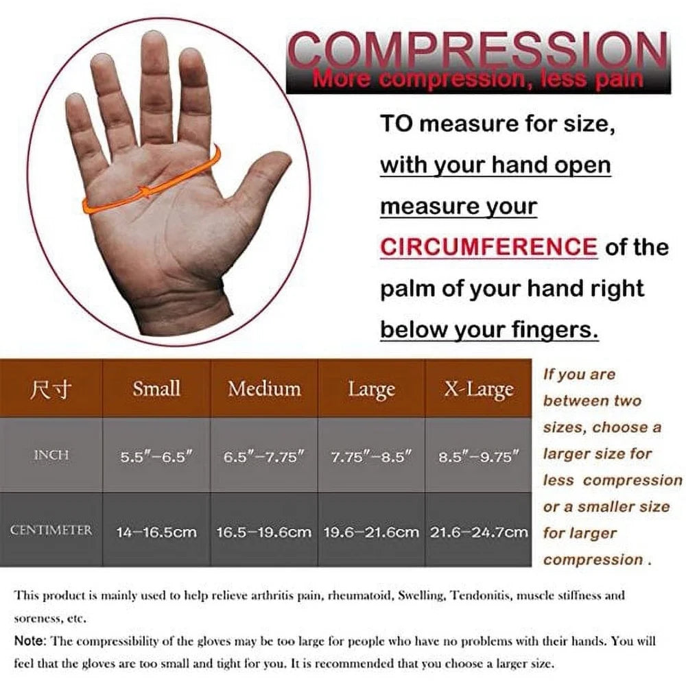 Copper Arthritis Compression Gloves Fingerless Support for Joint Pain Relief and Carpal Tunnel - Senior Support Goods