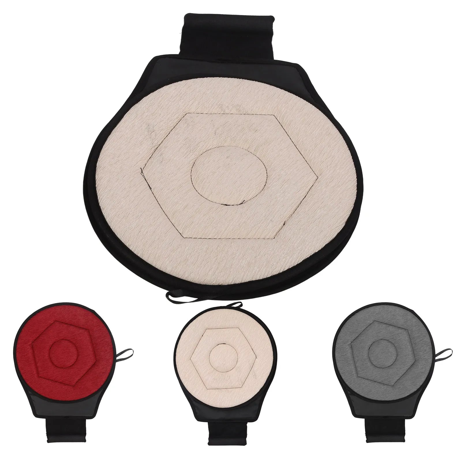 Round Car Cushion Geometric Rhombic Shape Ergonomic 360 Degrees for Elderly - Senior Support Goods