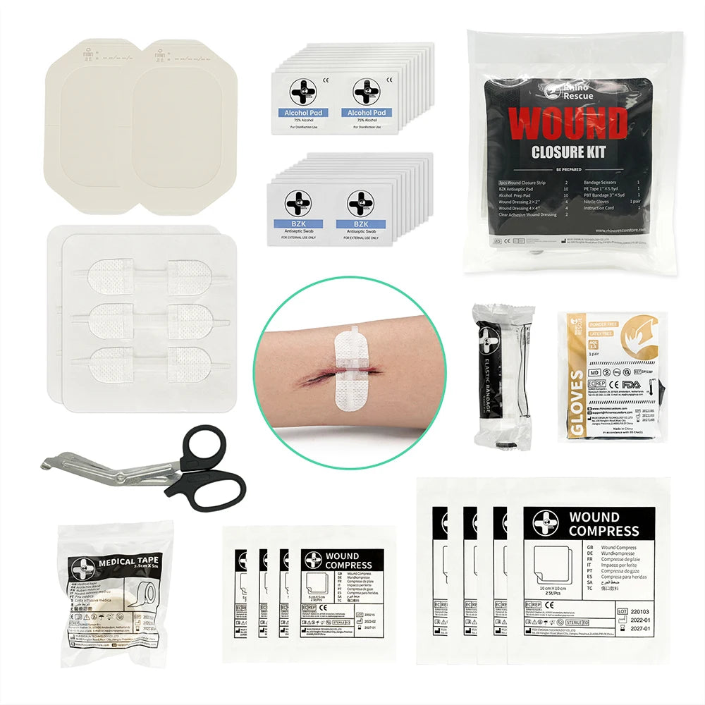 RHINO RESCUE Zip Stitch 6pcs Wound Closure Strips Kit - Senior Support Goods