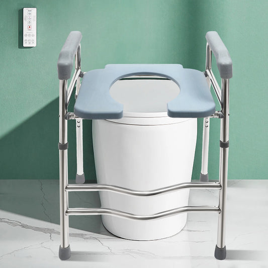 Raised Toilet Seat with Handles Adjustable Height Riser - Senior Support Goods