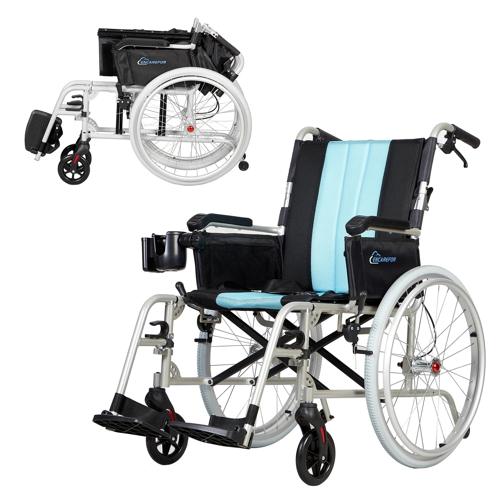 5.8KG Magnesium Ultra Lightweight Wheelchair 20 Inch Wide - Senior Support Goods