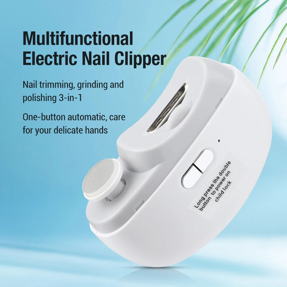 2 In 1 Electric Nail Clippers Manicure Anti-Splash Trimmer - Senior Support Goods