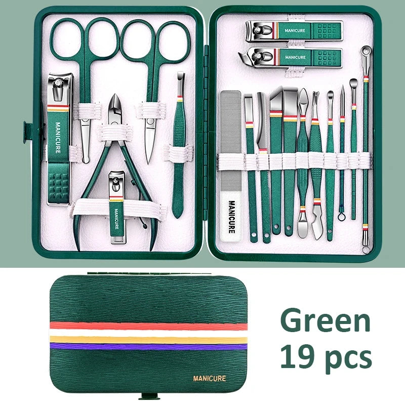 New High-Quality 19pcs Set Nail Cutter Set Stainless Steel - Senior Support Goods