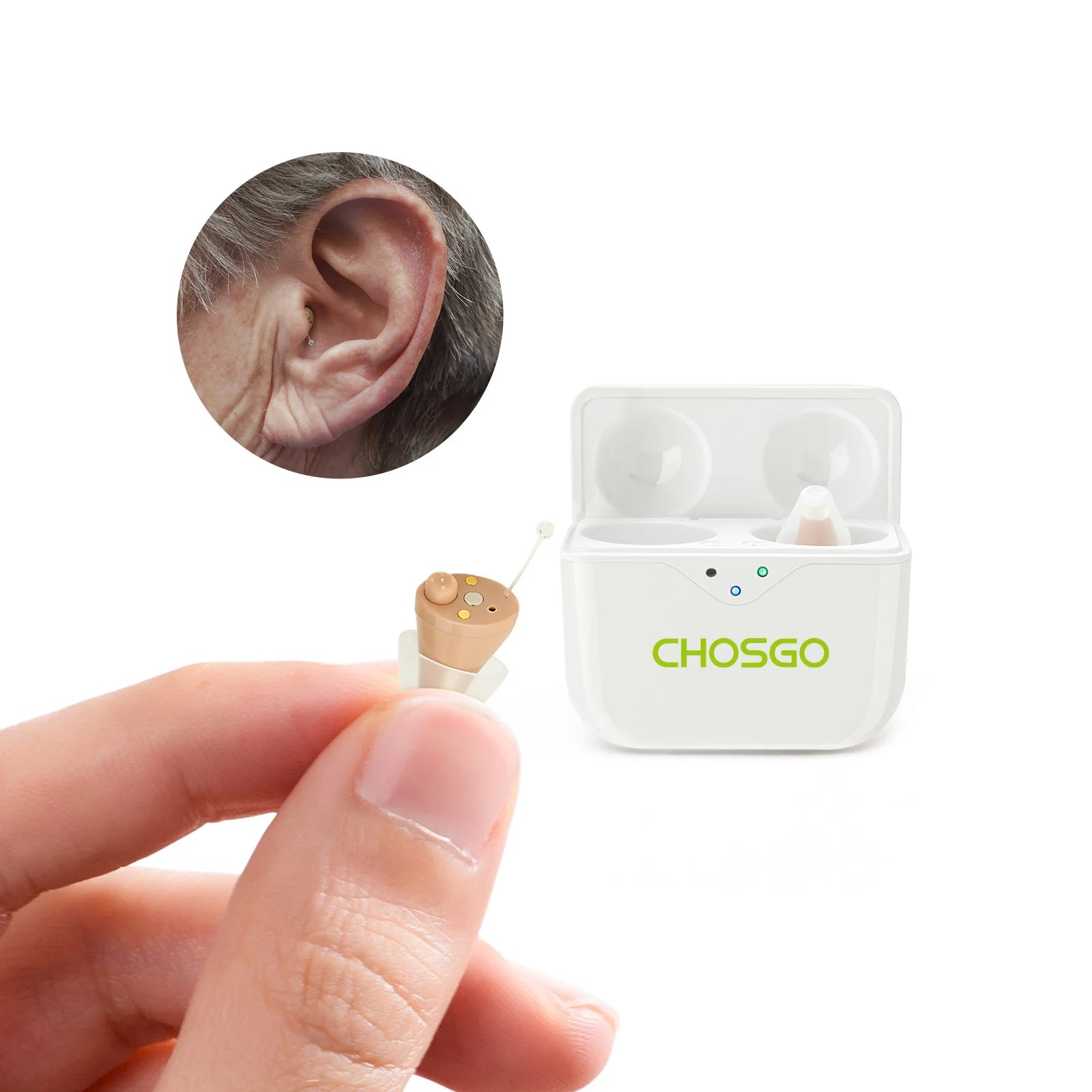 Hearing Aids CIC Binaural Rechargeable Digital For Adults - Senior Support Goods