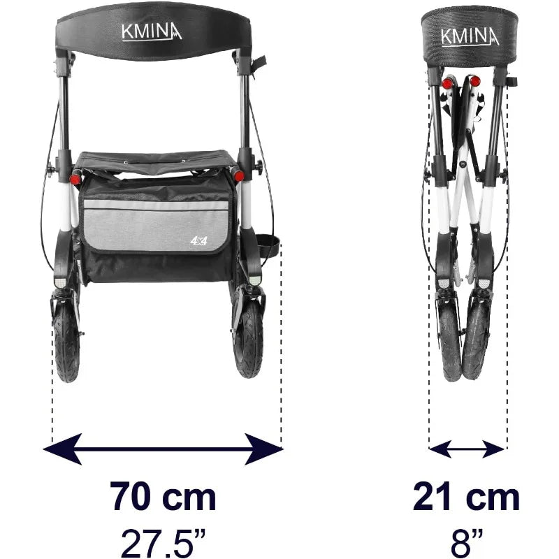 All Terrain Walkers for Seniors with Pneumatic Tires and Seat - Senior Support Goods