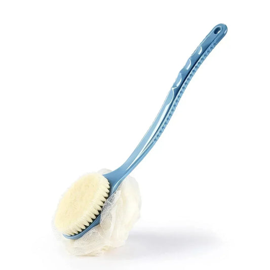 Bath Brush With Bristles And Loofah Back Scrubber Bath Sponge - Senior Support Goods