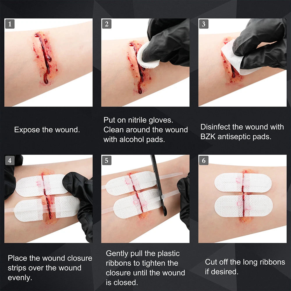 RHINO RESCUE Zip Stitch 6pcs Wound Closure Strips Kit - Senior Support Goods