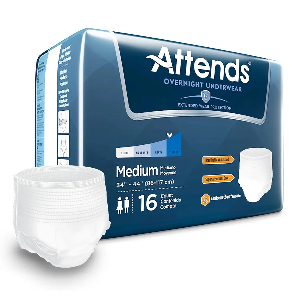 Discreet Day Or Night Extended Disposable Incontinence Underwear Medium 16 Count - Senior Support Goods