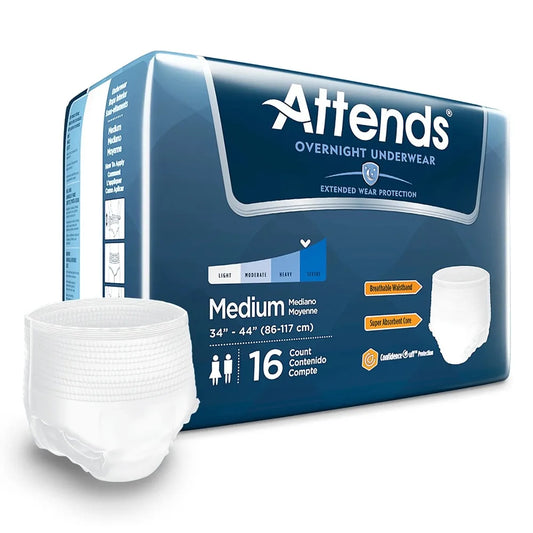 Discreet Day Or Night Extended Disposable Incontinence Underwear Medium 16 Count - Senior Support Goods