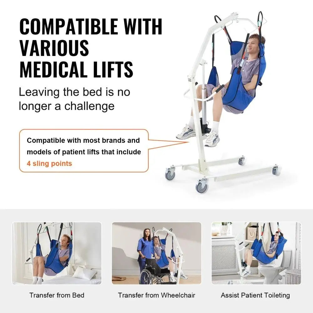 Heavy Duty Full Body Patient Lift Sling with Commode Opening - Senior Support Goods