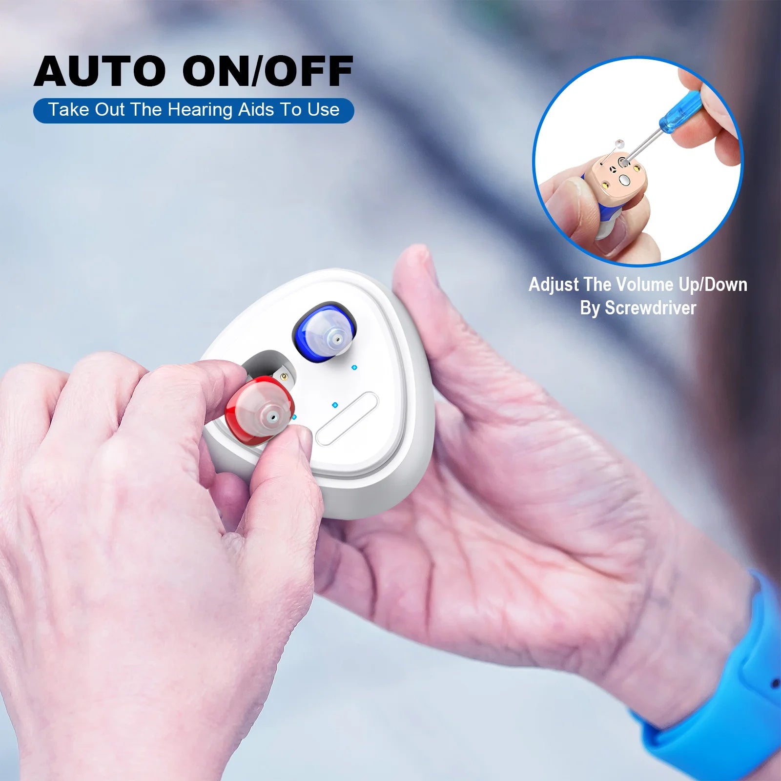 Elderly Hearing Aids Rechargeable Mini ITE Sound Amplifiers - Senior Support Goods