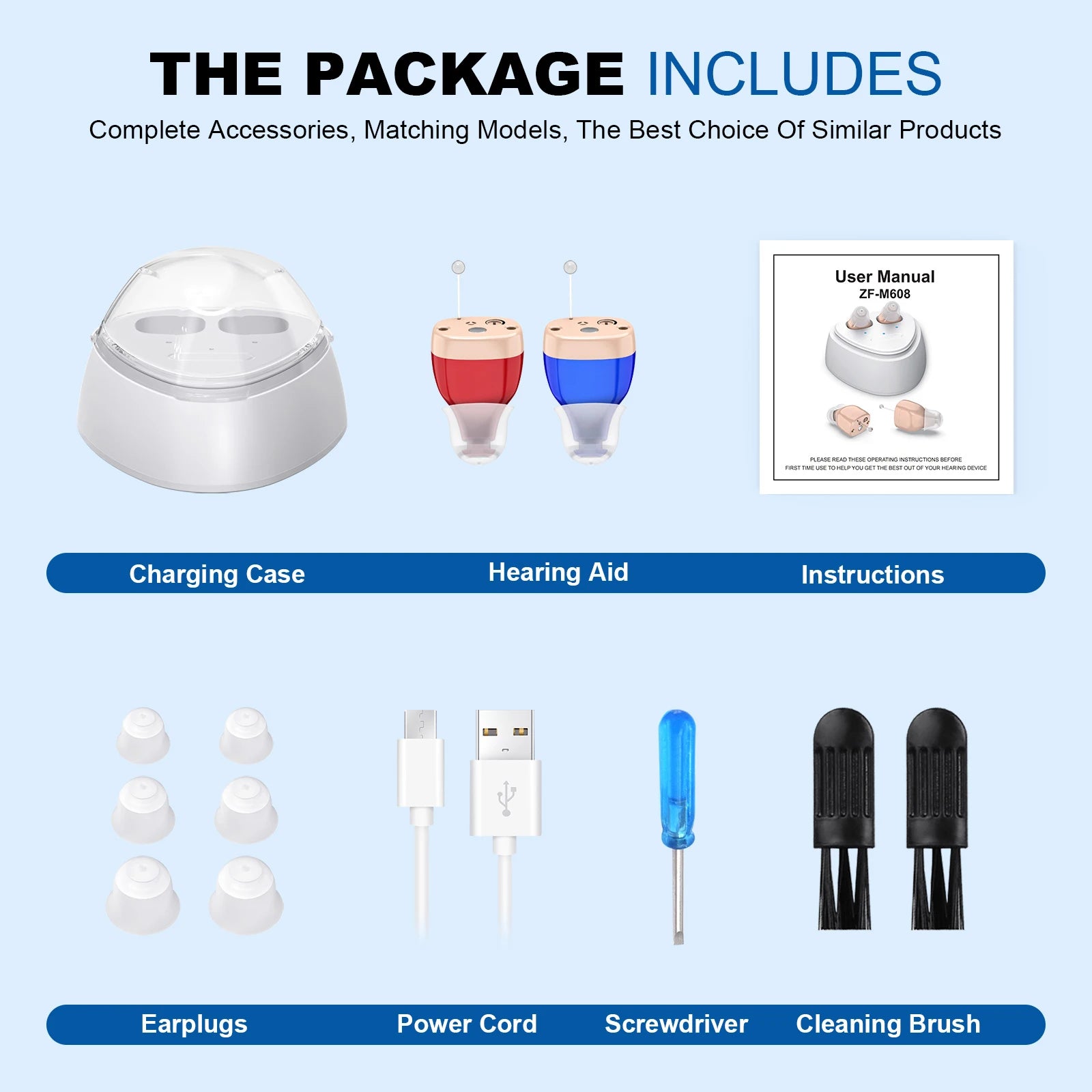Elderly Hearing Aids Rechargeable Mini ITE Sound Amplifiers - Senior Support Goods