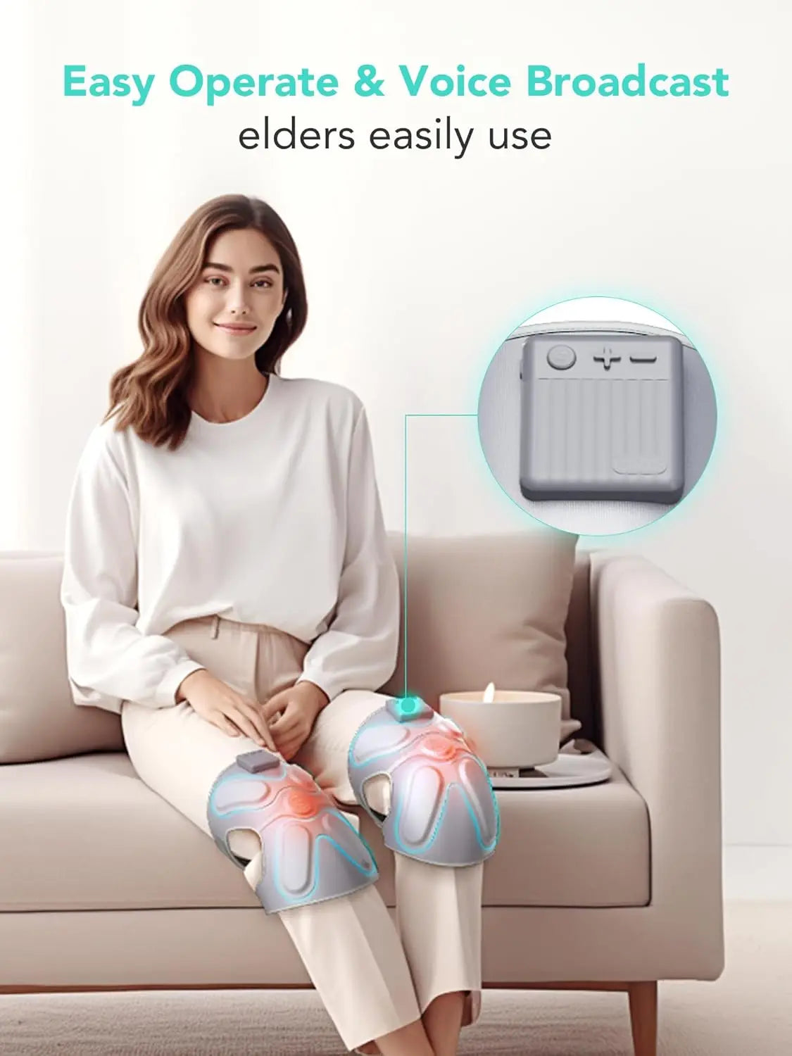 SKG Cordless Heated Knee Brace Massager for Pain Relief - Senior Support Goods