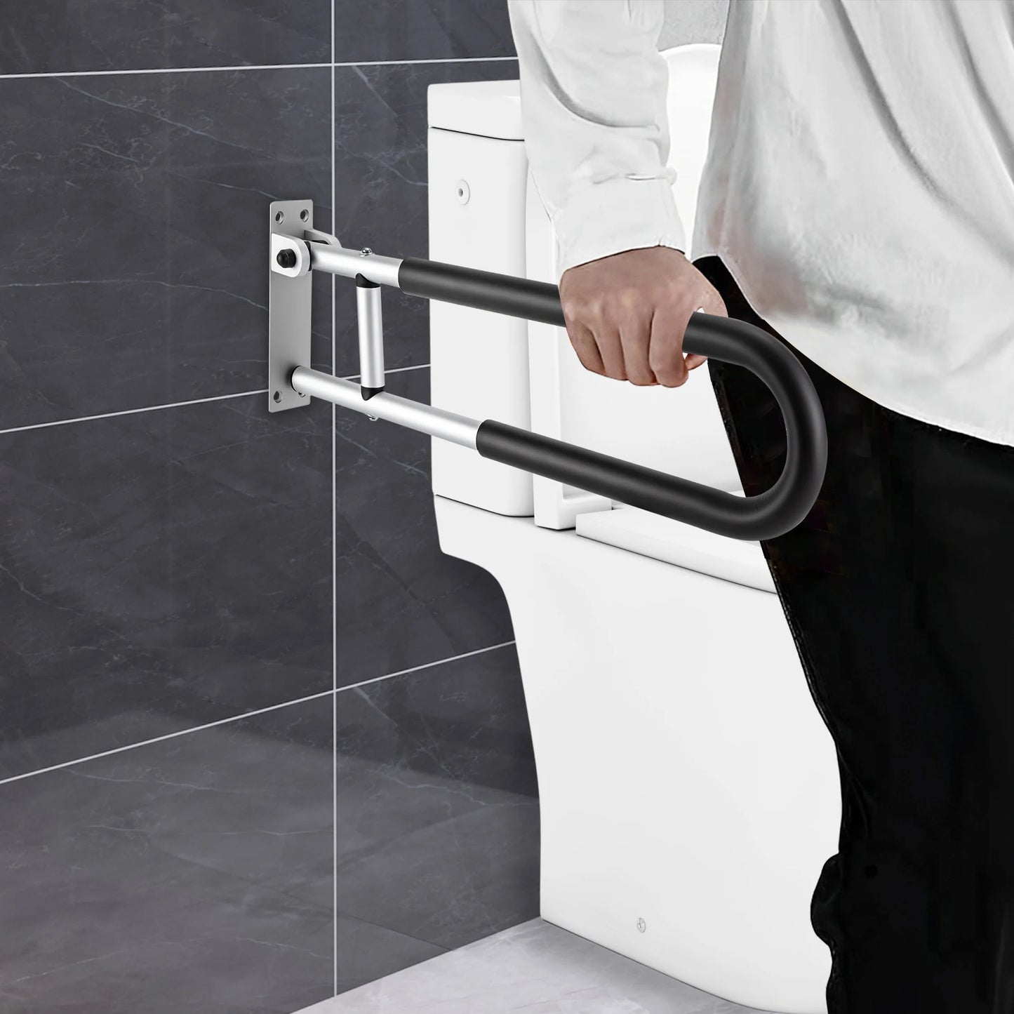 Foldable Tub Handrail for Bathroom, 23.62 Inch, Durable - Senior Support Goods
