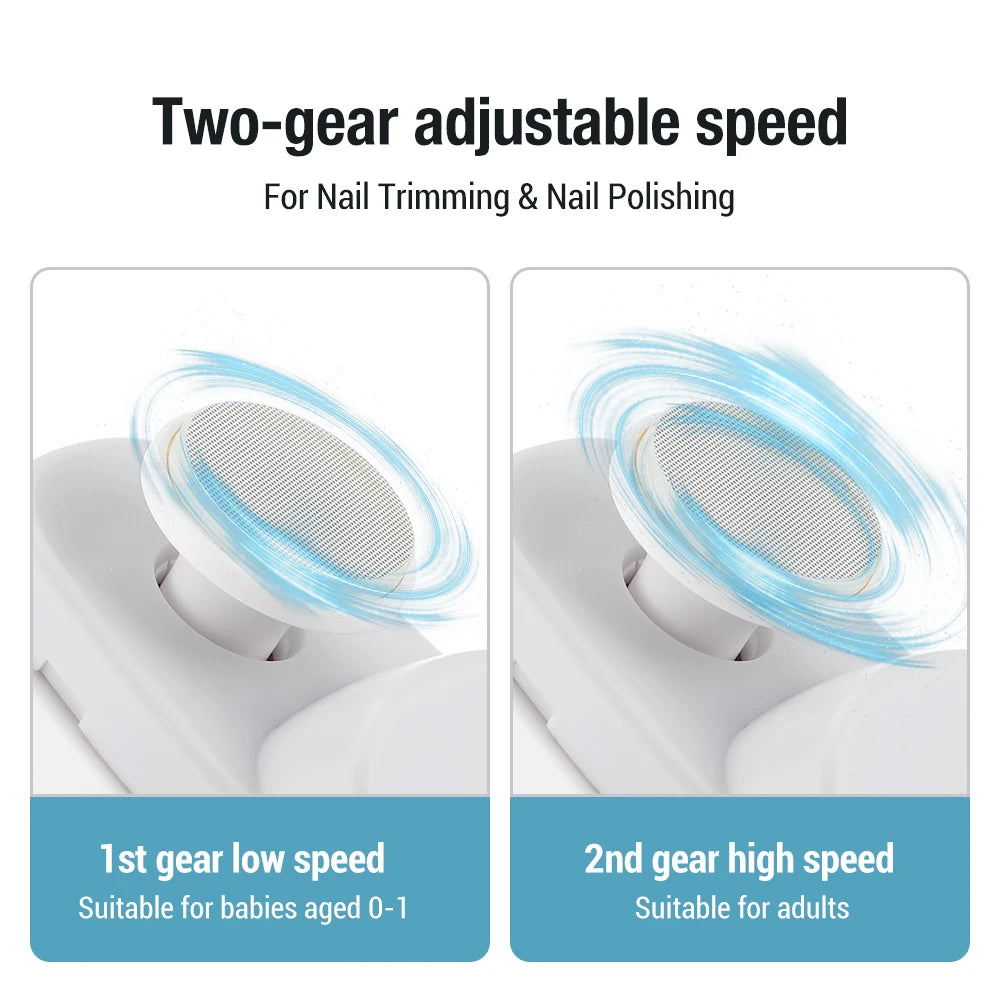 2 In 1 Electric Nail Clippers Manicure Anti-Splash Trimmer - Senior Support Goods