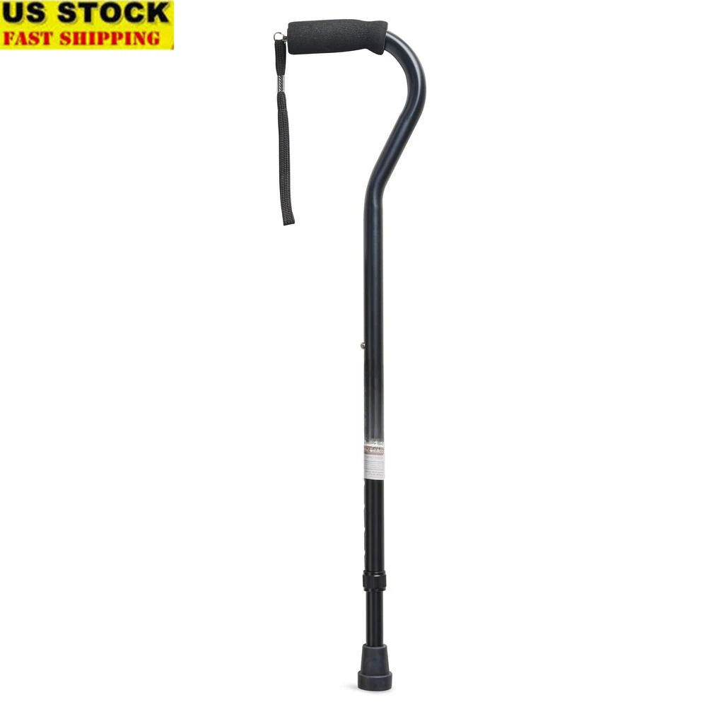Ergonomic Adjustable Height Cane with Foam Grip for Stability - Senior Support Goods