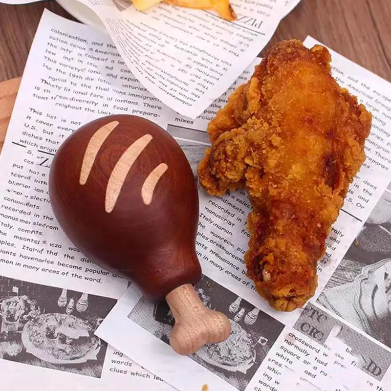 Magnetic Beer Bottle Opener Chicken Leg Wooden Portable Opener - Senior Support Goods