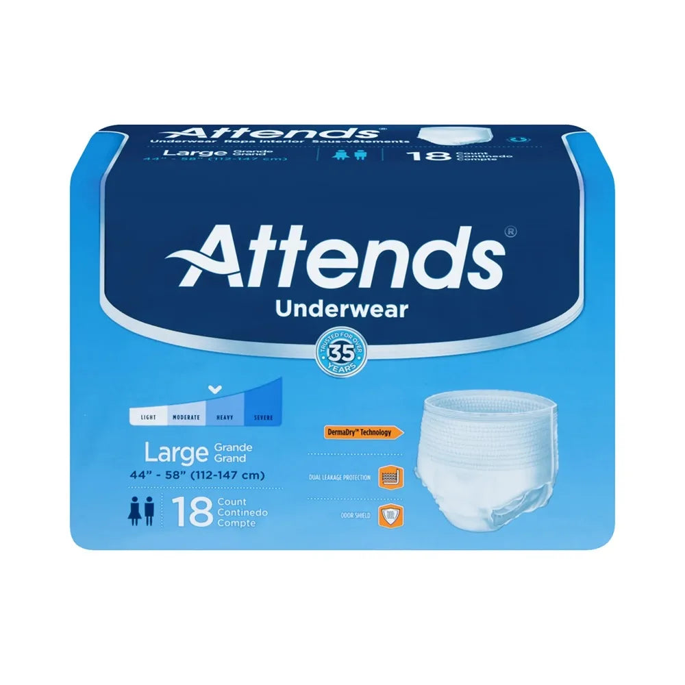 Incontinence Underwear, Heavy Absorbency, Large, 18 Count - Senior Support Goods