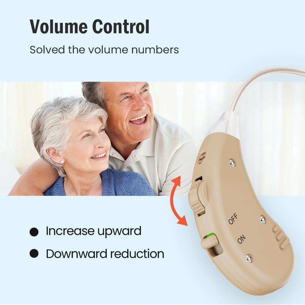 JINGHAO Rechargeable Hearing Aids BTE Ear Aids Sound Enhancer - Senior Support Goods