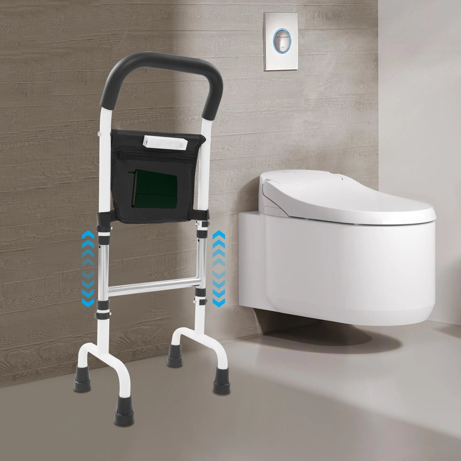 Standing Aid Rail Adjustable Height with Light Stable Bed - Senior Support Goods