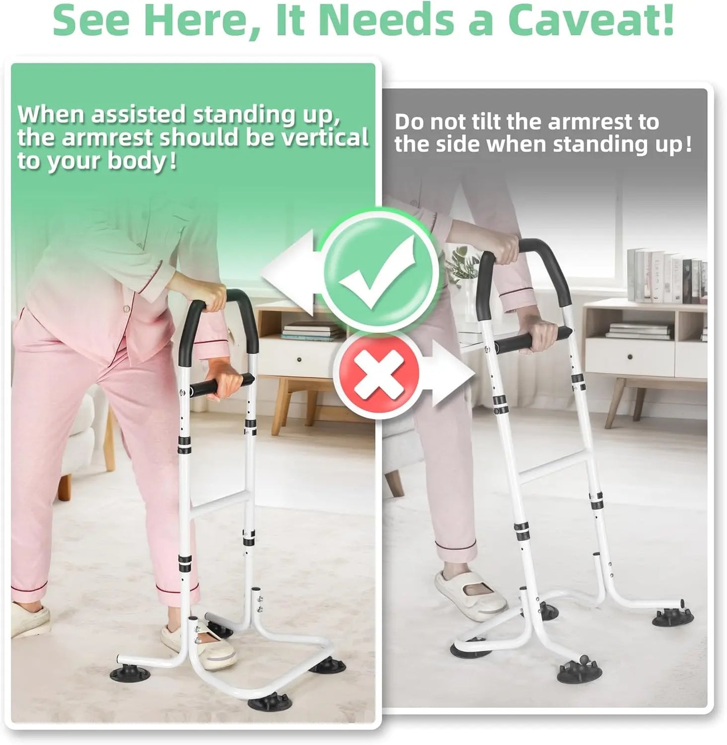 Chair Stand Assist, Height Adjustable Stand Lift Rails For Seniors - Senior Support Goods