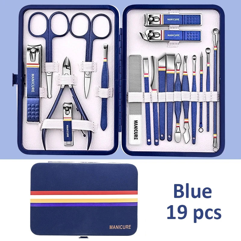 New High-Quality 19pcs Set Nail Cutter Set Stainless Steel - Senior Support Goods