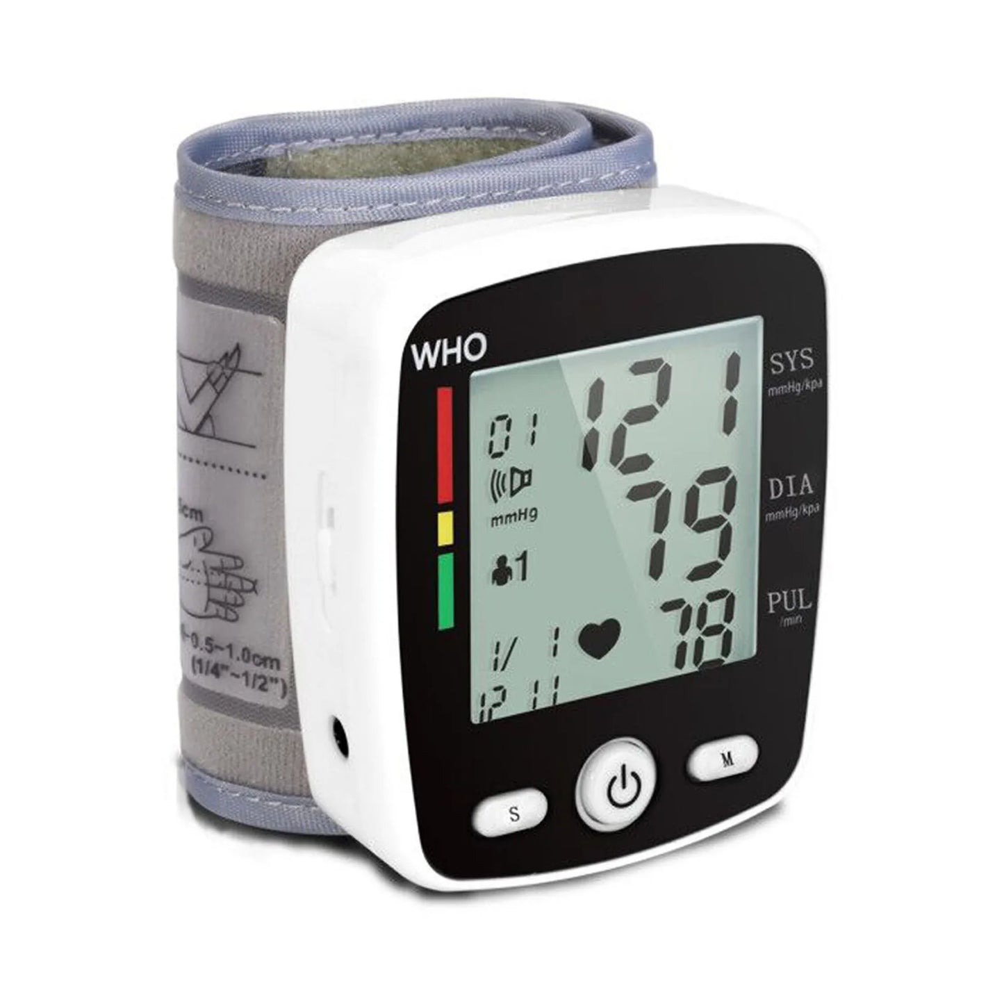 Digital Blood Pressure Monitor Wrist Tensiometer LCD 2 X 90 Memory Rechargeable - Senior Support Goods