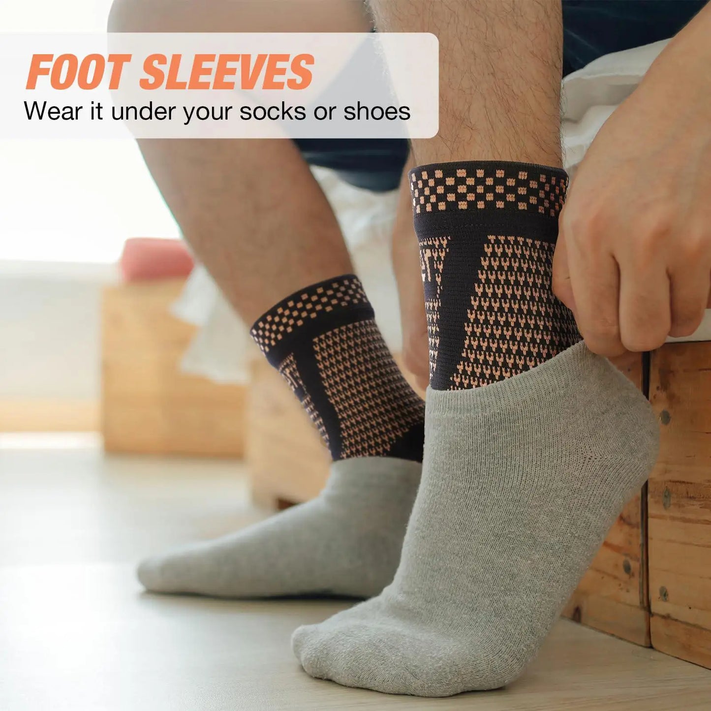 Compression Copper Ankle Brace Socks for Sprains and Relief - Senior Support Goods