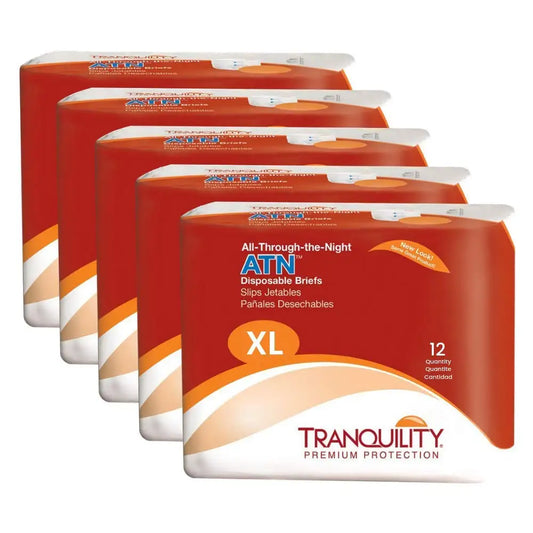 Tranquility ATN Adult Disposable Briefs XL 12ct Pack of 5 - Senior Support Goods