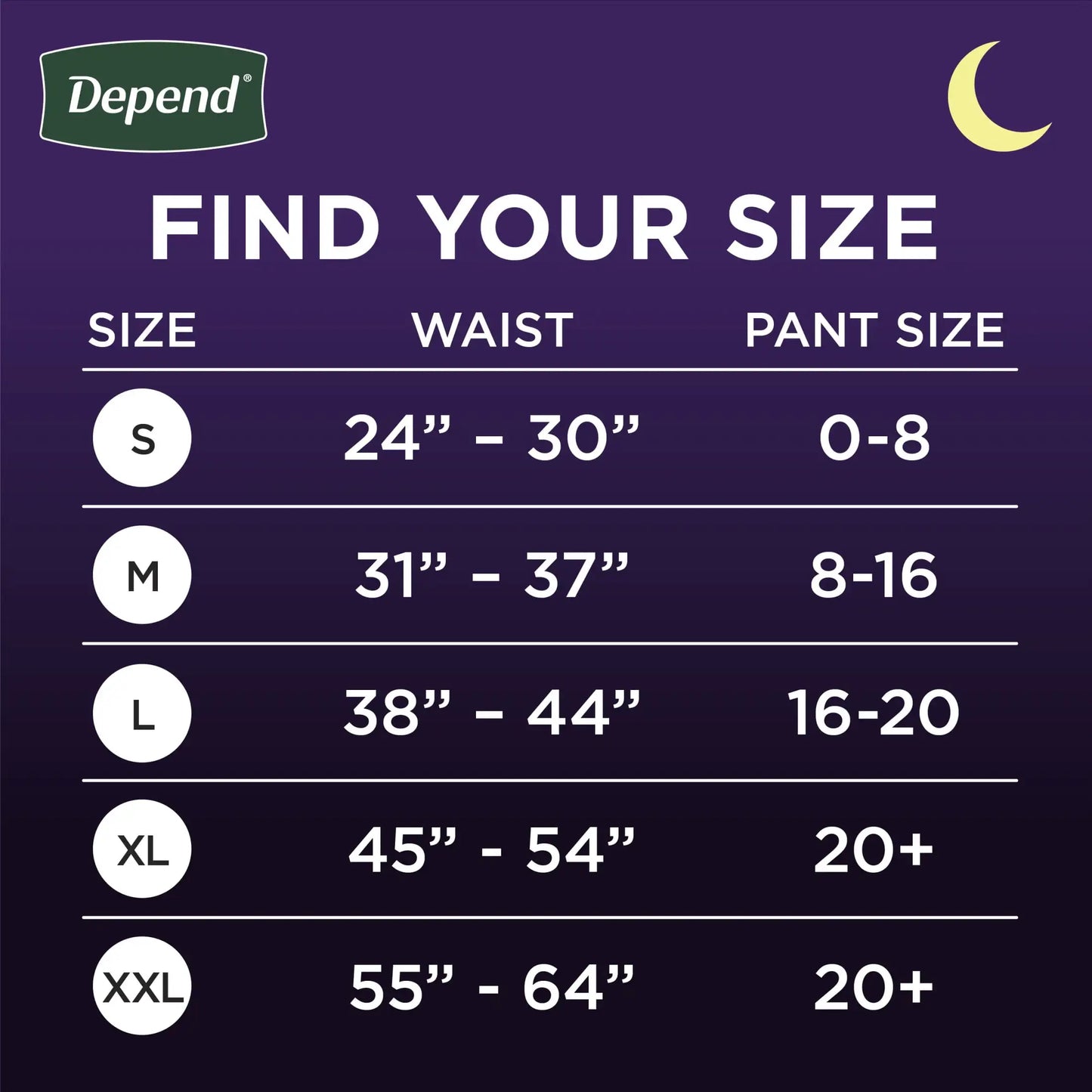 Night Defense Incontinence Underwear for Women, Adult Diapers, S, 16 Count - Senior Support Goods