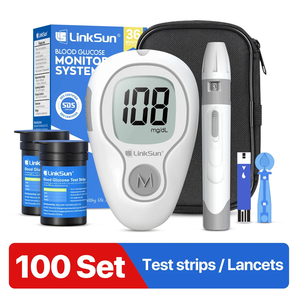 LinkSun G-425-3 Glucosemeter Complete Kit Blood Sugar Meter - Senior Support Goods
