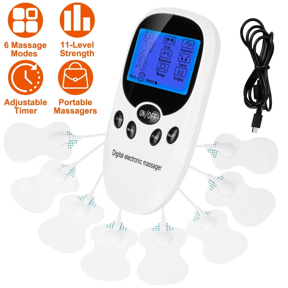 Electric Muscle Stimulator Dual Channels Pulse Massager Pain Relief Therapy Tens Device - Senior Support Goods