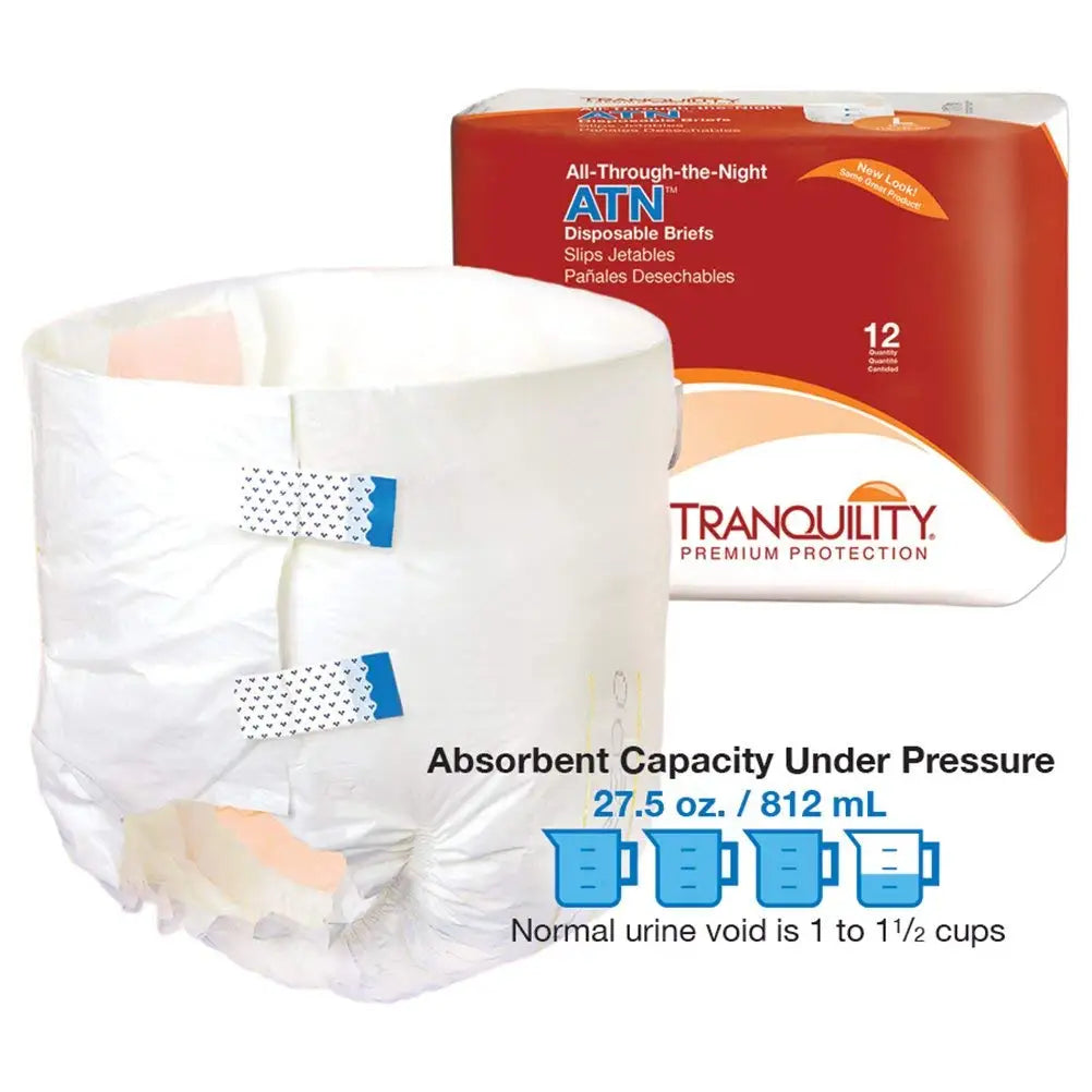 Tranquility ATN Adult Disposable Briefs XL 12ct Pack of 5 - Senior Support Goods