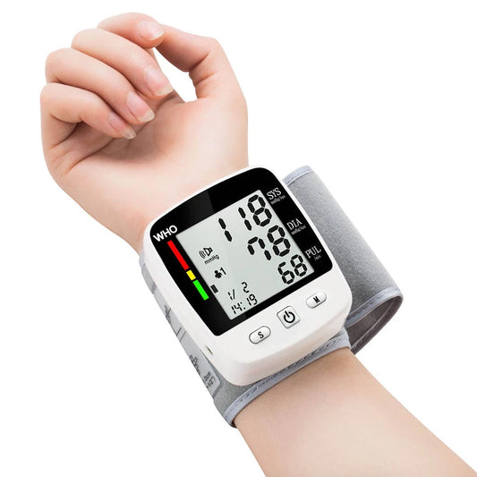 Digital Blood Pressure Monitor Wrist Tensiometer LCD 2 X 90 Memory Rechargeable - Senior Support Goods