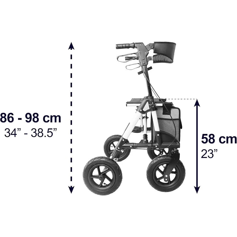 All Terrain Walkers for Seniors with Pneumatic Tires and Seat - Senior Support Goods