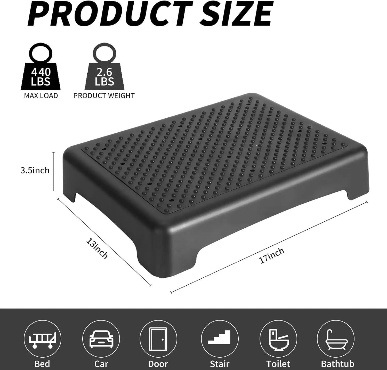 Fotree One Step Stool, Safety Step Platform for Seniors - Senior Support Goods